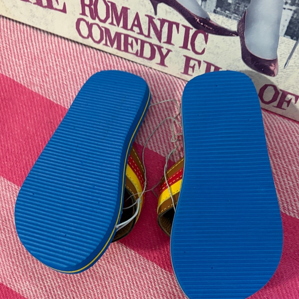 Disney Kids Character Flip Flops in Blue, Teal, Yellow & Red - Picture 2 of 5